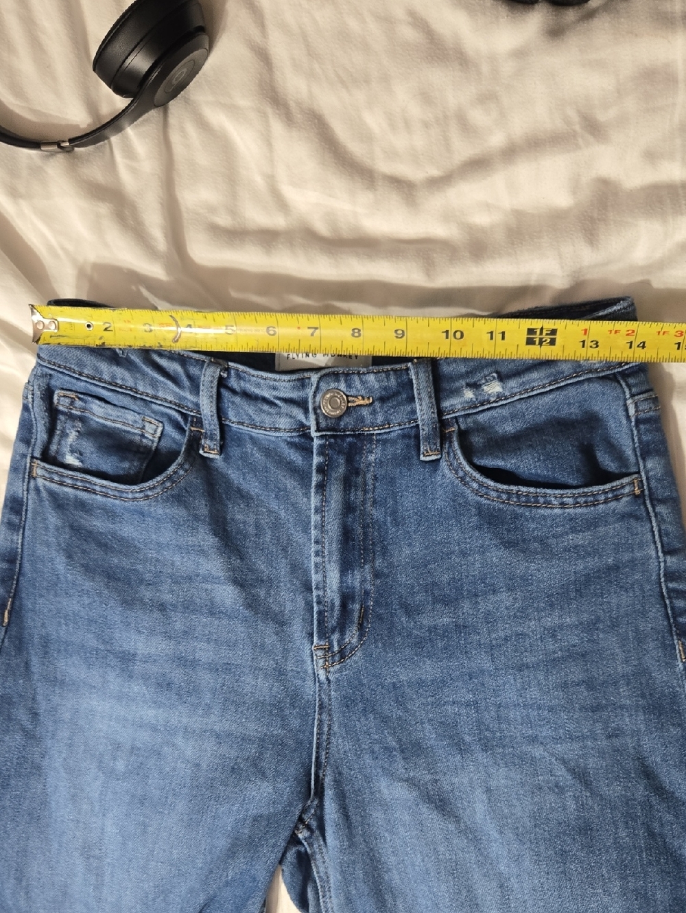 Flying Monkey High Waisted Wide Leg Jeans Sz 28 - Picture 8 of 10